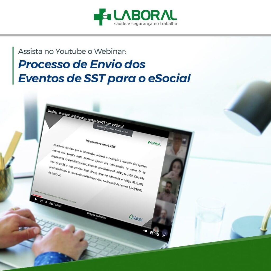 Webinar – eSocial: Processo de Envio dos Eventos de SST para o eSocial, realizado 18/11/21